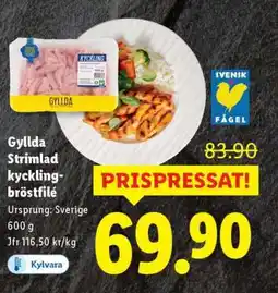 Lidl GYLLDA Strimlad kycklingbröstfilé erbjuda