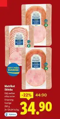 Lidl MATRIKET Skinka erbjuda