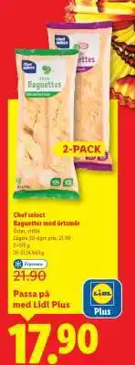 Lidl Chef select Baguetter med örtmör erbjuda