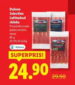 Lidl Dulano Selection Lufttorkad skinka erbjuda