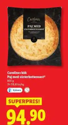 Lidl Carolines Kök paj med västerbottensost erbjuda