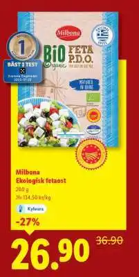 Lidl Milbona Ekologisk fetaost erbjuda