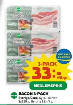 Coop BACON 3-PACK erbjuda