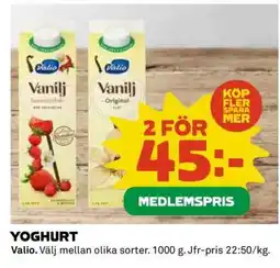Coop Yoghurt erbjuda
