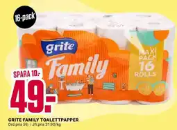 ÖoB GRITE FAMILY TOALETTPAPPER erbjuda