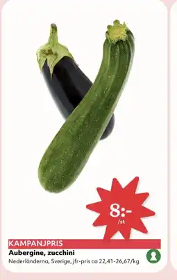 Hemköp Aubergine, zucchini erbjuda