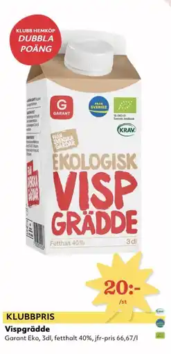 Hemköp Garant Eko Vispgrädde erbjuda