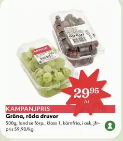Hemköp Gröna, röda druvor erbjuda