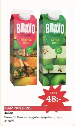 Hemköp BRAVO Juice erbjuda