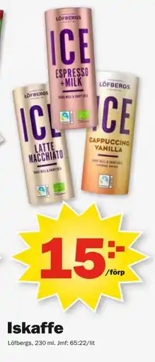 Pekås Iskaffe, SEK 15 erbjuda