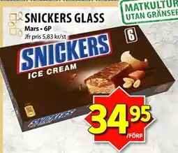 Matvärlden Tensta SNICKERS GLASS, SEK 34.95 erbjuda