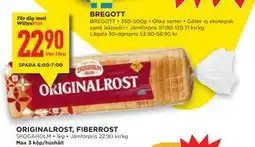 Willys ORIGINALROST, FIBERROST, Medlemspris erbjuda