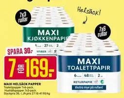 ÖoB MAXI HELSÄCK PAPPER, SEK 169 erbjuda