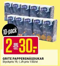 ÖoB GRITE PAPPERSNÄSDUKAR, SEK 30 erbjuda