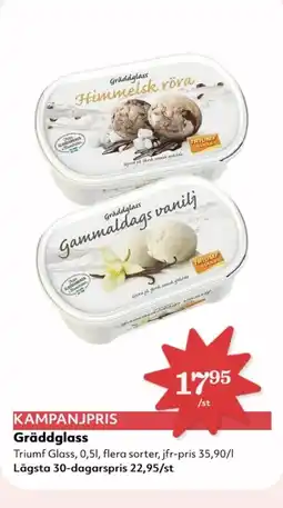 Hemköp Gräddglass Triumf Glass erbjuda