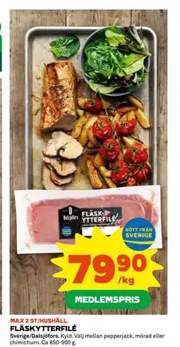 Coop Daglivs FLÄSKYTTERFILÉ, Medlemspris erbjuda