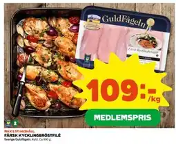 Coop Daglivs FÄRSK KYCKLINGBRÖSTFILÉ, Medlemspris erbjuda