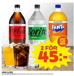 Coop Daglivs LÄSK 2 LITER, SEK 45 erbjuda