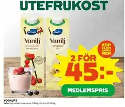 Coop Daglivs YOGHURT, Medlemspris erbjuda