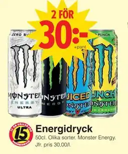 Matöppet Energidryck, SEK 30 erbjuda