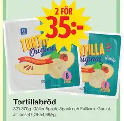 Matöppet Tortillabröd, SEK 35 erbjuda