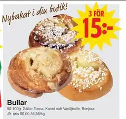 Matöppet Bullar, SEK 15 erbjuda