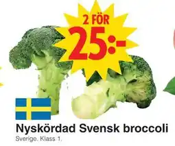 Matöppet Nyskördad Svensk broccoli, SEK 25 erbjuda