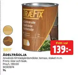 Jem&Fix ÄDELTRÄOLJA, SEK 139 erbjuda