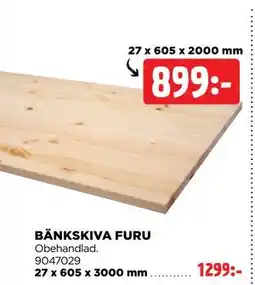 Jem&Fix BÄNKSKIVA FURU erbjuda