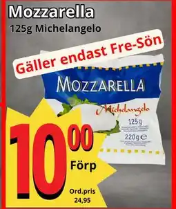 Supergrossen Mozzarella, SEK 10 erbjuda