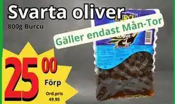 Supergrossen Svarta oliver, SEK 25 erbjuda