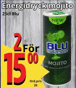 Supergrossen Energidryck mojito, SEK 15 erbjuda