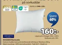 JYSK KEISAREN fiberkudde, SEK 160 erbjuda
