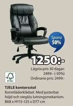 JYSK TJELE kontorsstol, SEK 1250 erbjuda