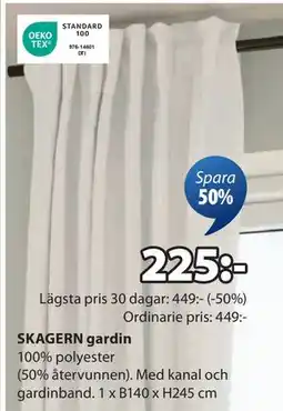 JYSK SKAGERN gardin, SEK 225 erbjuda