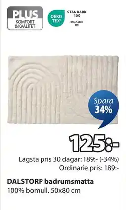 JYSK DALSTORP badrumsmatta, SEK 125 erbjuda