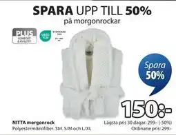 JYSK NITTA morgonrock, SEK 150 erbjuda