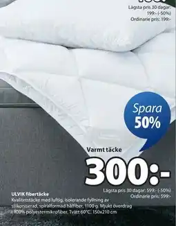 JYSK ULVIK fibertäcke, SEK 300 erbjuda