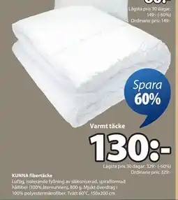JYSK KUNNA fibertäcke erbjuda