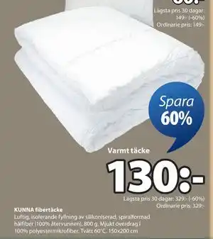 JYSK KUNNA fibertäcke erbjuda