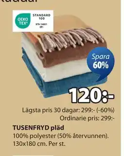 JYSK TUSENFRYD pläd, SEK 120 erbjuda