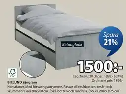JYSK BILLUND sängram, SEK 1500 erbjuda