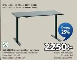 JYSK SVANEKE höj- och sänkbart skrivbord erbjuda