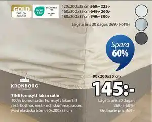 JYSK TINE formsytt lakan satin erbjuda