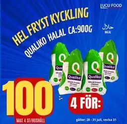 Lucu Food Hel fryst kyckling, SEK 100 erbjuda