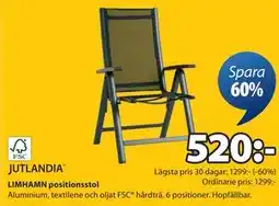 JYSK LIMHAMN positionsstol, SEK 520 erbjuda