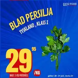Lucu Food BLAD PERSILJA, SEK 29.95 erbjuda