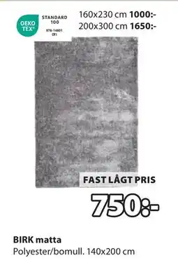 JYSK BIRK matta erbjuda