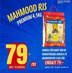 Lucu Food Mahmood Ris, SEK 79 erbjuda