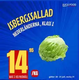 Lucu Food ISBERGSSALLAD, SEK 14.95 erbjuda